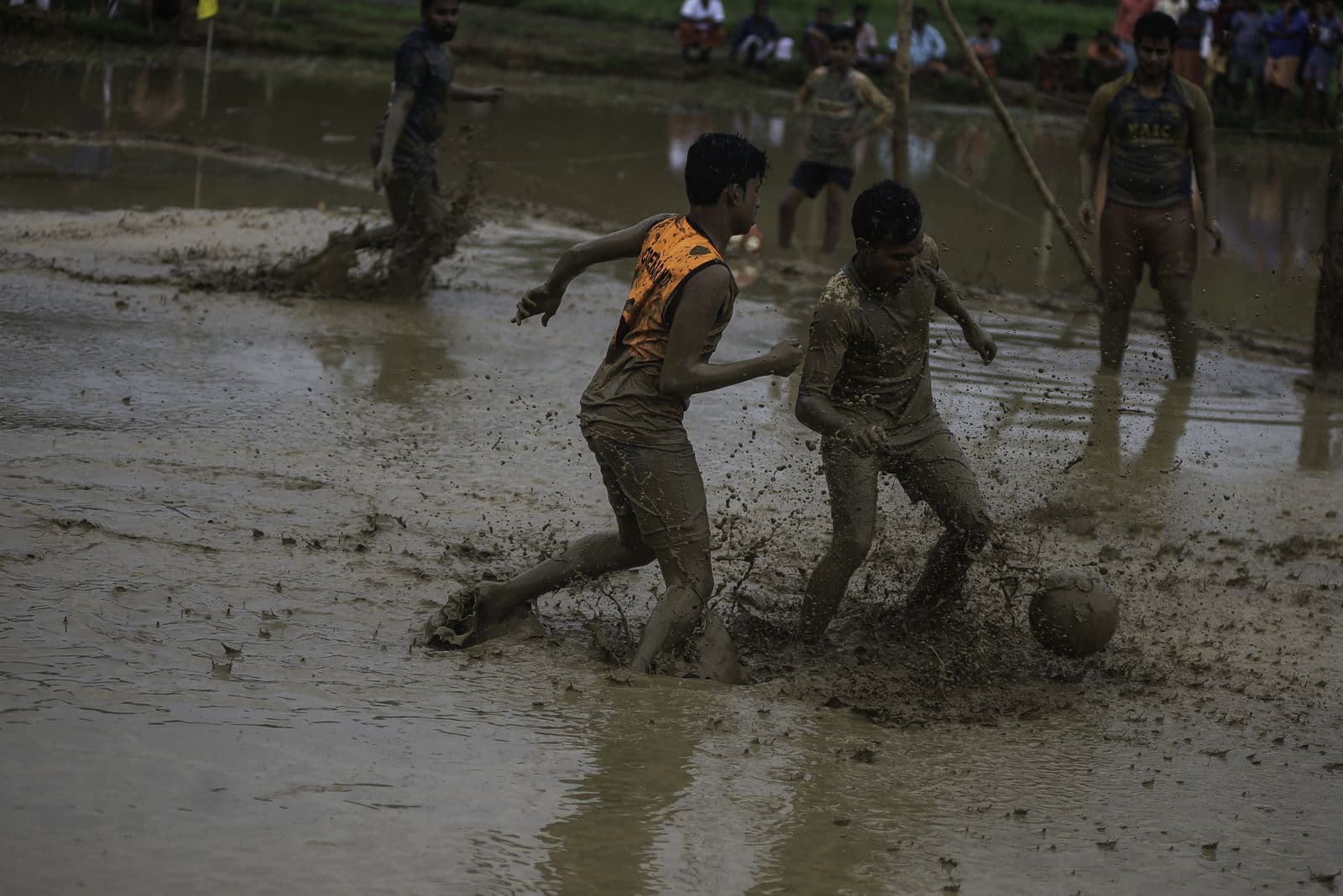 Mud football game in Kinassery, Kerala