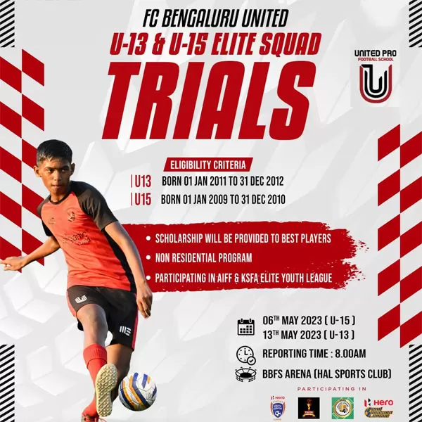 FC Bengaluru United U13 & U15 Scout Trials